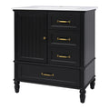 30" Bathroom Vanity with Sink and Soft-Close Drawers - White or Black