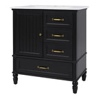 30" Bathroom Vanity with Sink and Soft-Close Drawers - White or Black