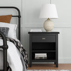 Handcrafted Bedside Table with Drawer and Shelf - Multiple Colors