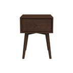 Modern Design Night Stand with Solid Wood Construction - Dark Brown or White