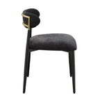Side Chair Set with Metal Frame and Padded Armrests - Black or Beige