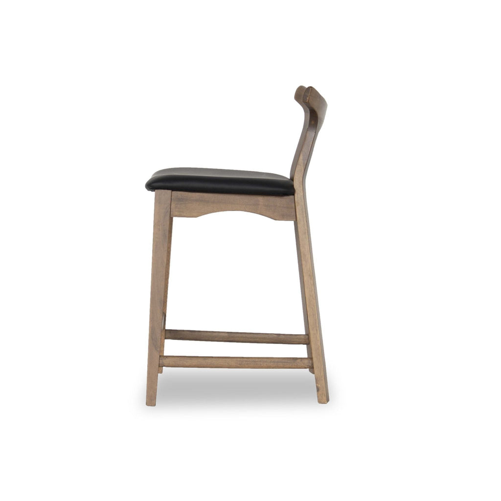 Upholstered Square Bar Chair Set with Solid Wood Frame - Dark Gray or Black