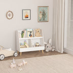 Kids Bookshelf and Toy Organizer with 5 Cubbies - White