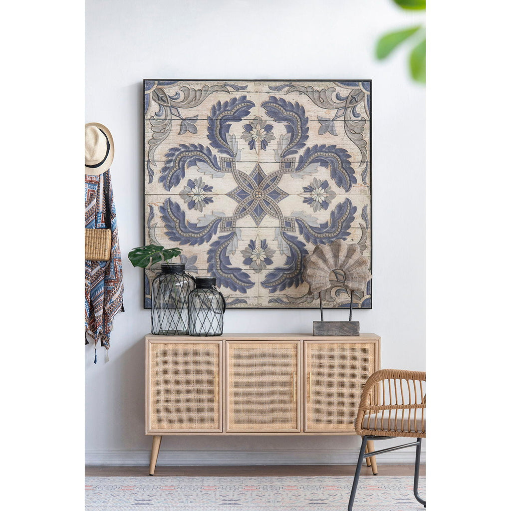Large Multicolor Square Wall Decor Panel with Refined Pattern - 48"