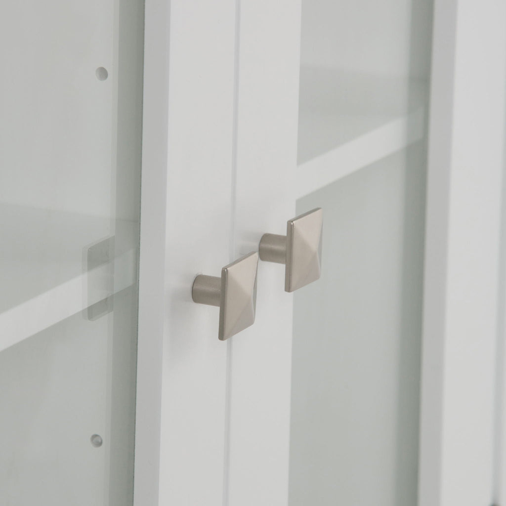 Double Door Wall Cabinet with Adjustable Shelves - Pure White