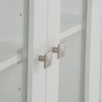 Double Door Wall Cabinet with Adjustable Shelves - Pure White