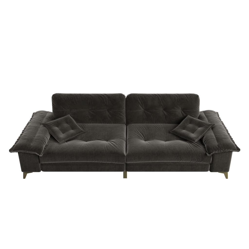 Modern 4-Seater Cloud Sofa with Wide Flip Armrests - Chenille