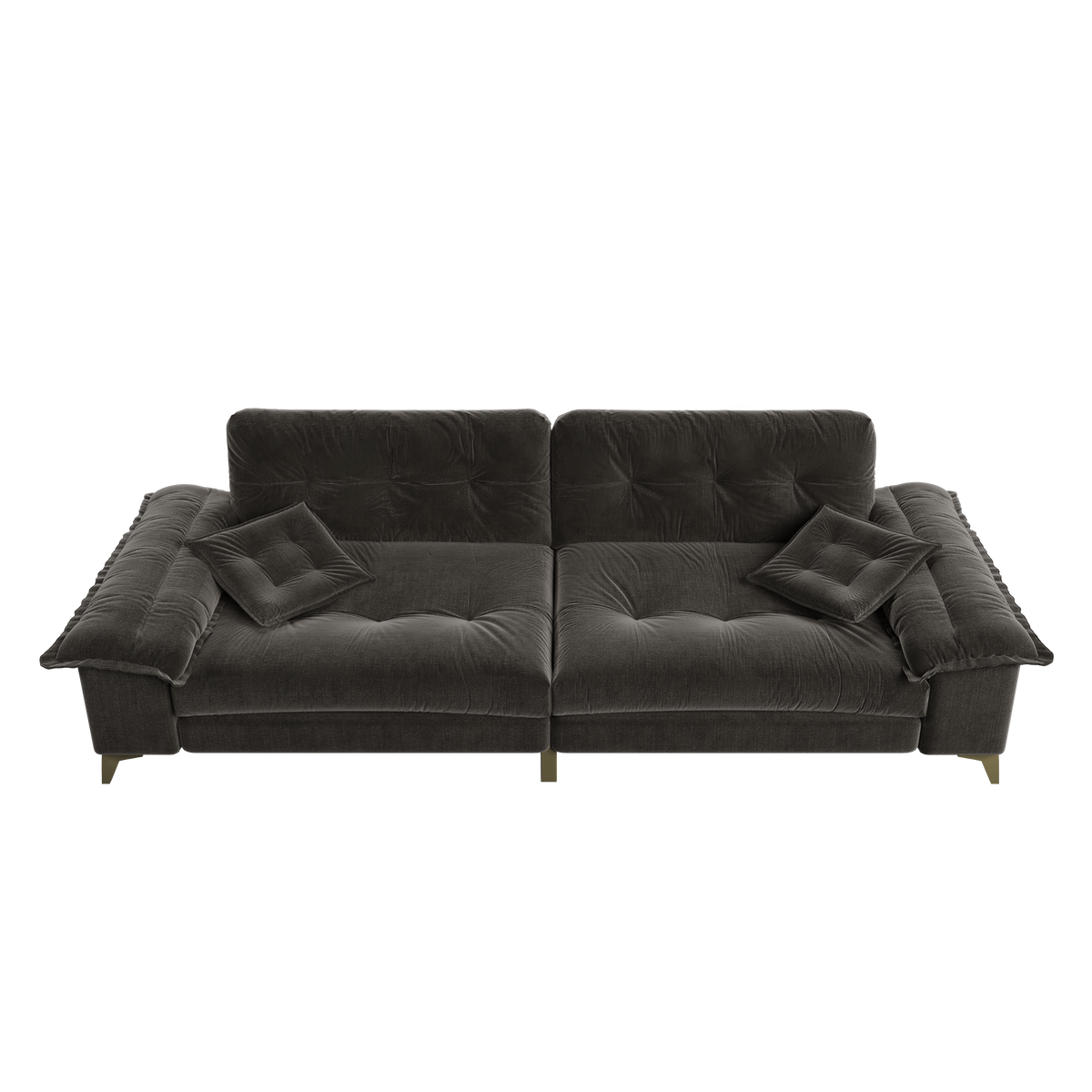 Modern 4-Seater Cloud Sofa with Wide Flip Armrests - Chenille