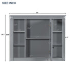 Wall Mounted Bathroom Storage Cabinet with Mirror - Blue, White, or Dark Gray