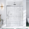 Semi-Frameless Double Sliding Shower Door with Tempered Glass - Clear