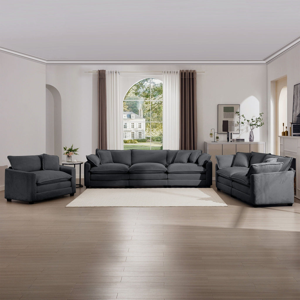 Oversized Deep-Seat Fabric Sofa & Chair Sets