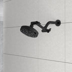 Stainless Steel Shower Arm Extension with 360° Rotation - Black or Pearl Silver