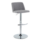 Contemporary Adjustable Barstool Set with Swivel & Rounded T Footrest - Multiple Colors