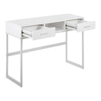 Contemporary Console Table with Storage Drawers - White, Gray, Black