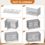 Extra Large Heavy Duty Dog Crate with Removable Pans - Black