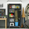 73'' Tall Metal Tool Storage Cabinet with Steel Construction - Gray