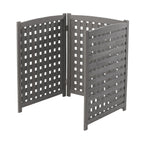3 Panel Outdoor Air Conditioner Fence Screen with Solid Wood - Light Brown or Dark Gray