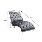 Velvet Button Tufted Chaise Lounge with Pillow - Multiple Colors
