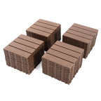 Plastic Interlocking Deck Tiles with Waterproof Construction - Dark Gray or Dark Brown
