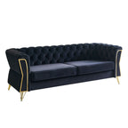 Modern Tufted Sofa with Metal Frame - Beige or Black