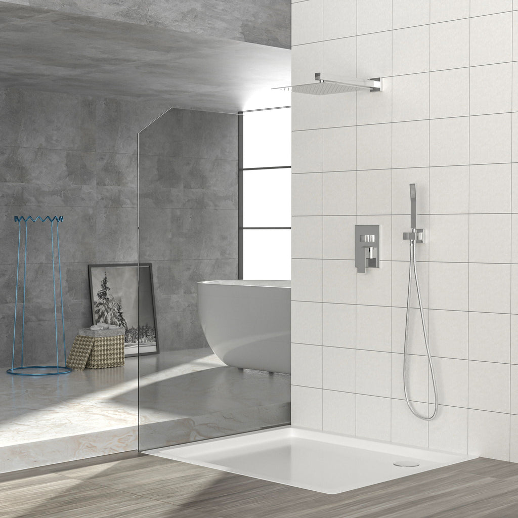 Dual Shower Head System with Rough-In Valve - Black or Pearl Silver