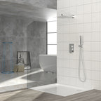 Dual Shower Head System with Rough-In Valve - Black or Pearl Silver
