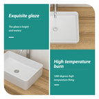 Modern Ceramic Vessel Bathroom Sink with Stain Resistance - White
