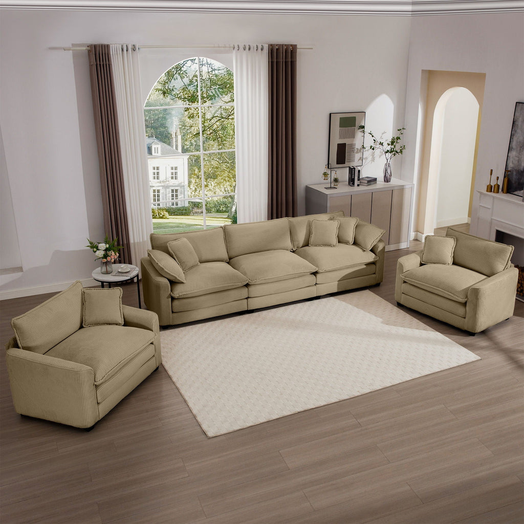 Oversized Deep-Seat Fabric Sofa & Chair Sets