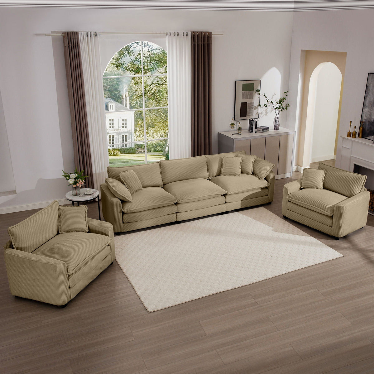 Oversized Deep-Seat Fabric Sofa & Chair Sets