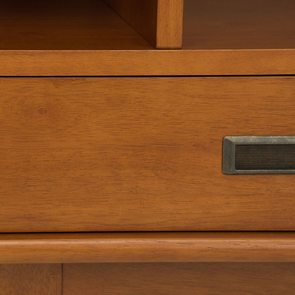 Mid Century Wide Bookcase with Storage Drawers - Multiple Colors