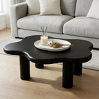 Cloud Shaped Coffee Table with 4 Round Legs - White, Black, or Light Brown