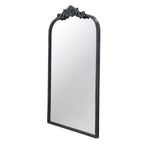Baroque Grand Wall Mirror with Black Matte Iron Frame - Black