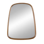 Irregular Wood Frame Wall Mirror with Curved Edges - Brown