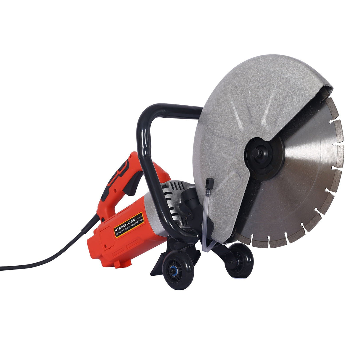 14" Electric Cut Off Saw with Water Line Attachment - Black / Silver