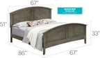 Elegant Panel Bed with Real Wood Veneers - Multiple Colors