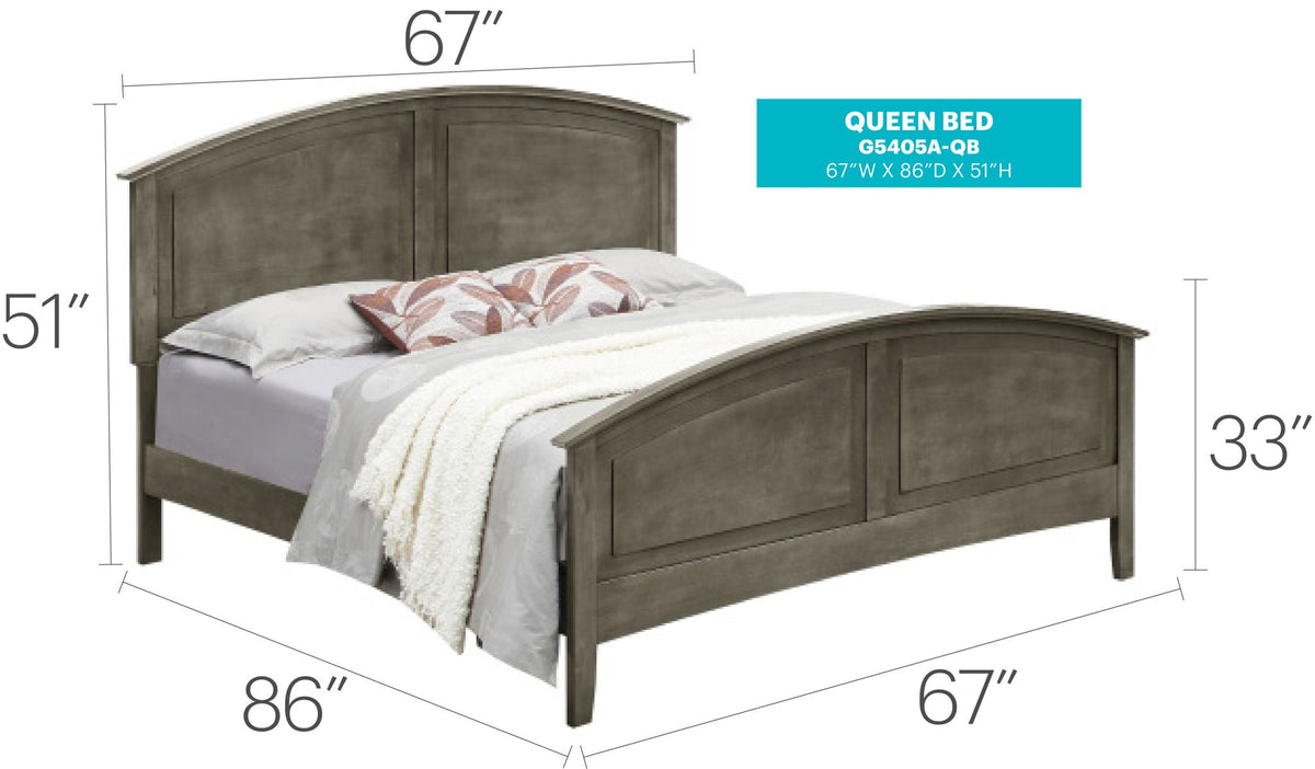 Elegant Panel Bed with Real Wood Veneers - Multiple Colors