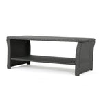 St Lucia Outdoor Dining Table with Open Shelf Storage - Grey