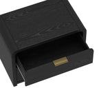 Modern Minimalist Solid Wood Nightstand with Two Drawers - Light Brown or Black