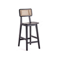 Versailles Counter Stool with Cane Backrest - Light Brown or Black