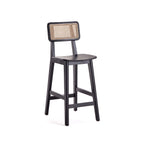Versailles Counter Stool with Cane Backrest - Light Brown or Black