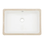 Modern Ceramic Rectangular Undermount Bathroom Sink with Overflow - White