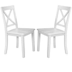 5-Piece Solid Wood Dining Set — White or Dark Gray