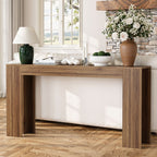 Farmhouse Style Extra Long Walnut Console Table with Slim Profile - Dark Brown or Light Brown