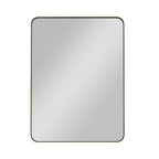 Rectangular Metal Framed Wall Mirror with Modern Design - Black
