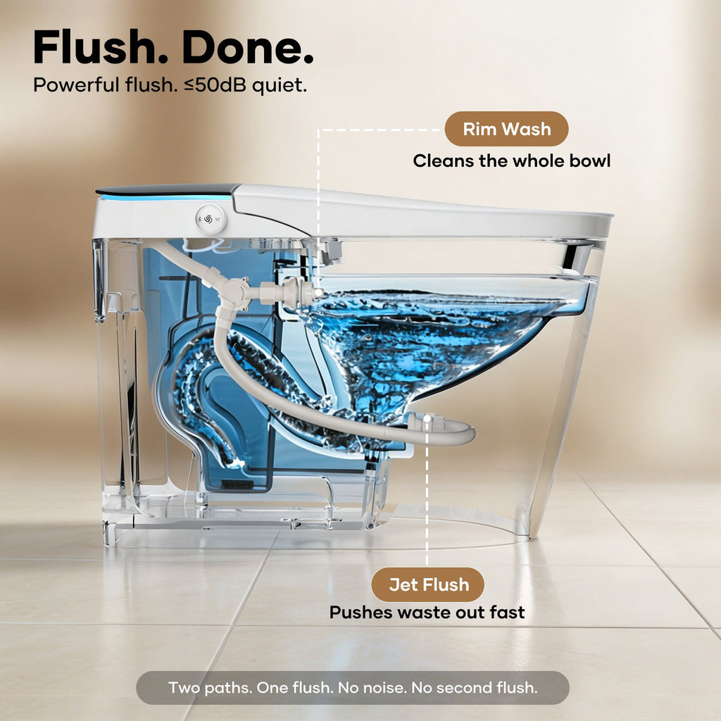 Fully Intelligent Toilet with Automatic Flip Cover - Porcelain