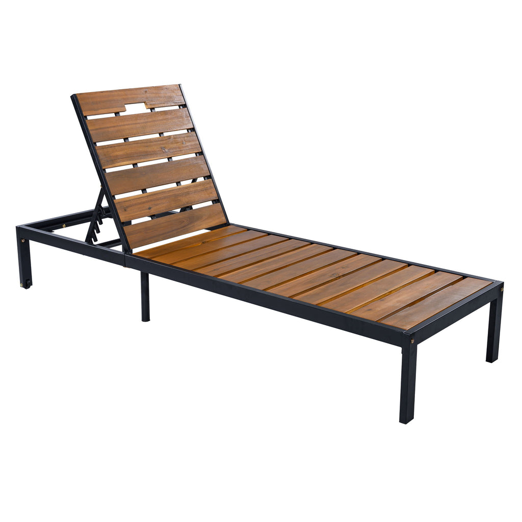 Outdoor Chaise with Adjustable Backrest - Light Brown or Dark Brown