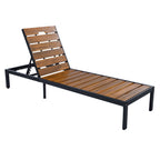 Outdoor Chaise with Adjustable Backrest - Light Brown or Dark Brown