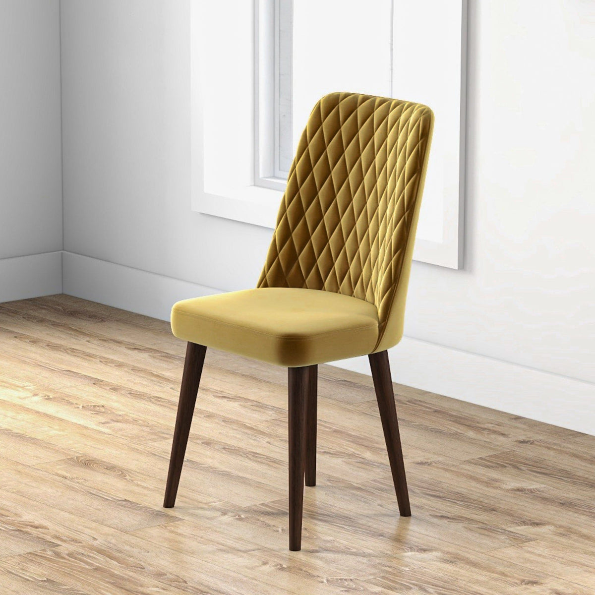 Mid-Century Modern Dining Chair Set of 2 with Upholstered Seat - Multiple Colors