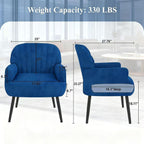 Upholstered Accent Armchair with Shell-Shaped Design - Multiple Colors