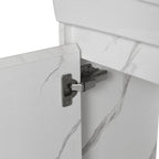 Modern Bathroom Vanity with Ceramic Basin and Storage Cabinet - Light Brown, Black, or White